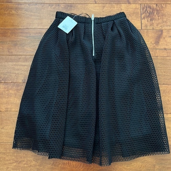 TOPSHOP Black Mesh A Line Mini Skirt - Picture 9 of 10